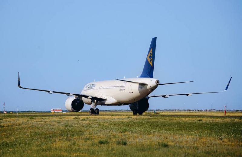 Kazakhstan's Air Astana Airbus aircraft taxiing