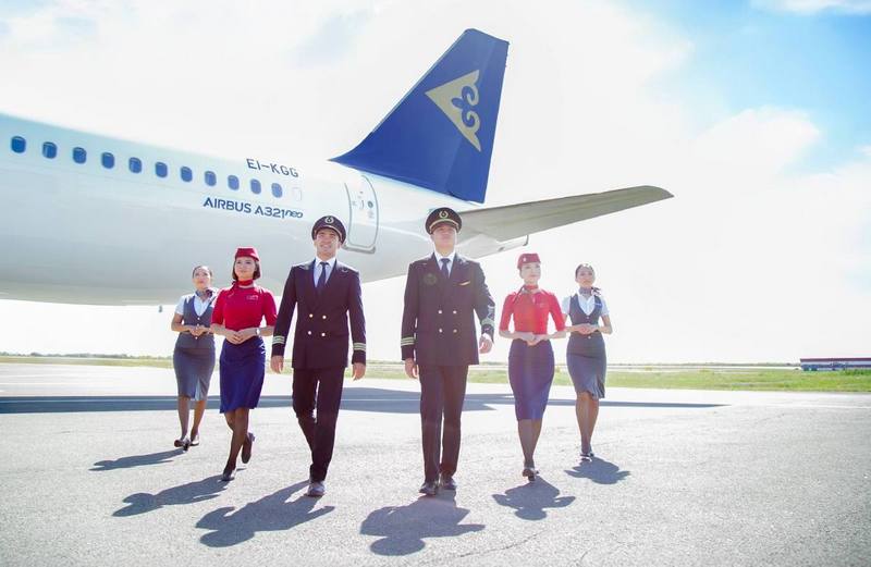 Kazakhstan's Air Astana's pilots and cabin crew