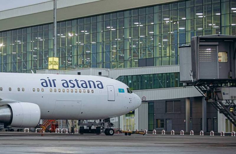 Kazakhstan's Air Astana aircraft at airport
