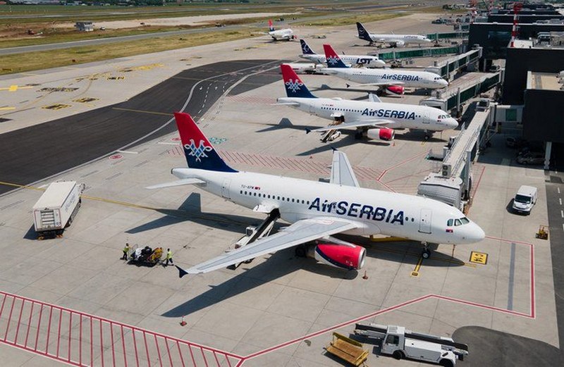 Air Serbia's aircraft at Belgrade airport